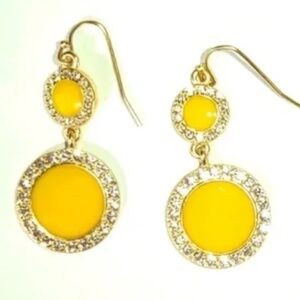 ❤️ Rhinestone and Yellow Earrings